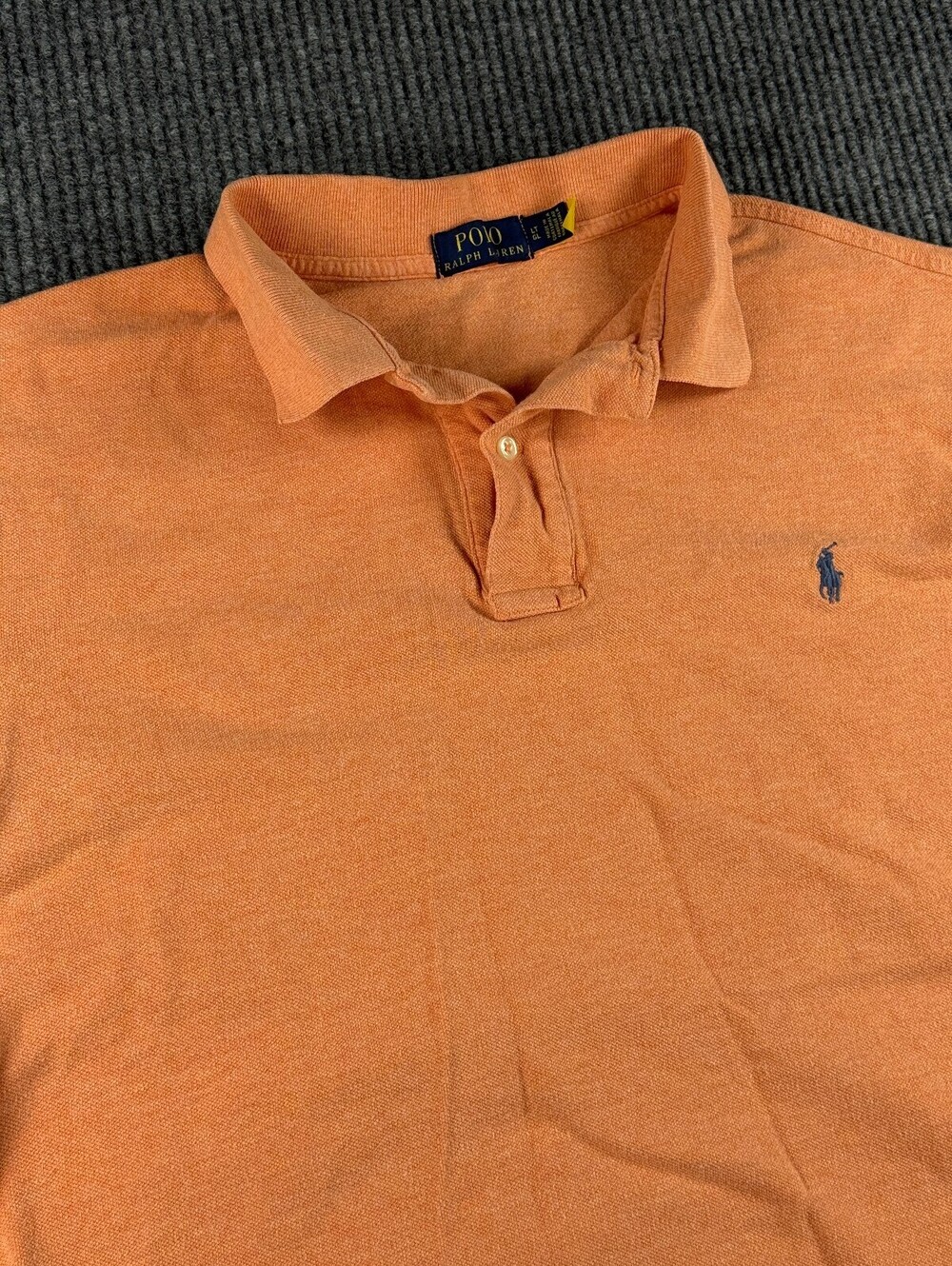 Polo Ralph Lauren Polo Mens LT GL Short Sleeve Peach Grey Pony Preppy Summer